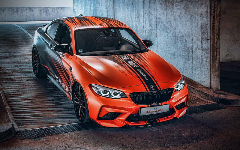 BMW M2, 2020, F87, JMS Fahrzeugteile, orange sports coupe, tuning M2,  exterior, HD wallpaper