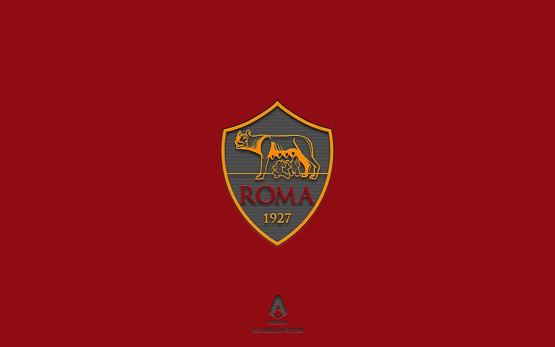 AS Roma, red background, Italian football team, AS Roma emblem, Serie A, Italy, football, AS Roma logo, HD wallpaper