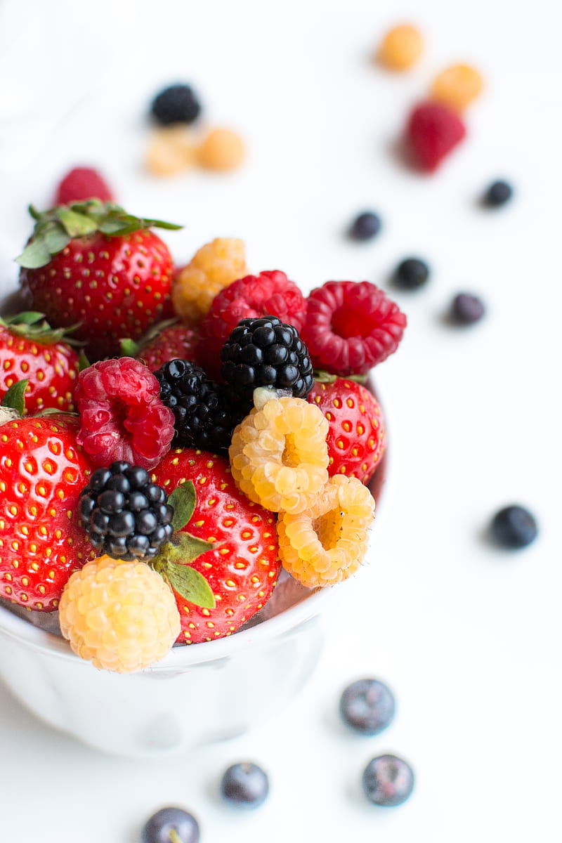 berries, strawberry, raspberry, blackberry, ripe, HD phone wallpaper