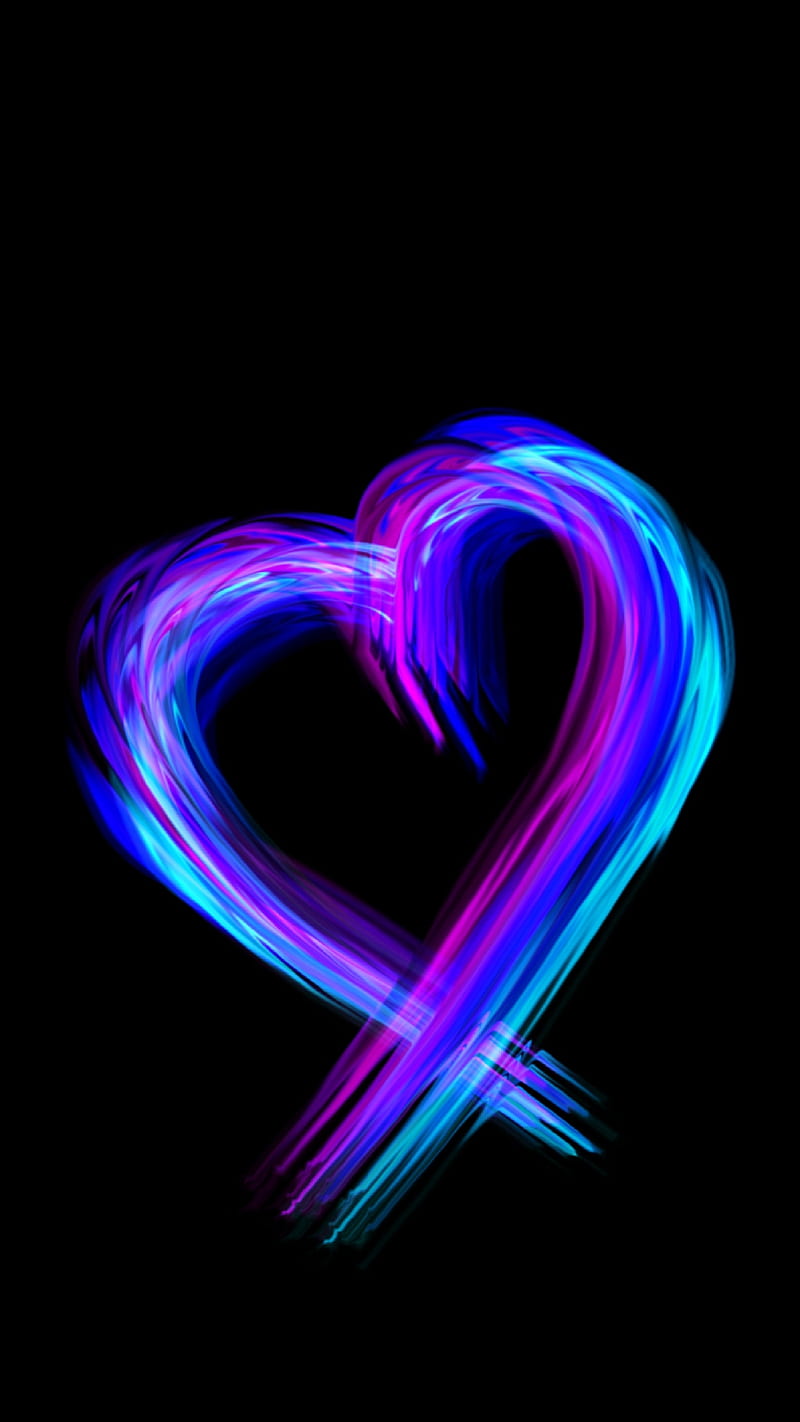 Neon heart, loveurhunny, HD phone wallpaper