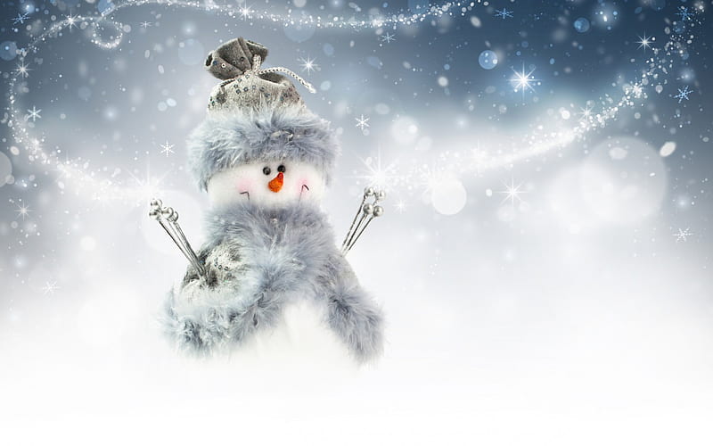 Snowman, cute, snow, winter, HD wallpaper | Peakpx