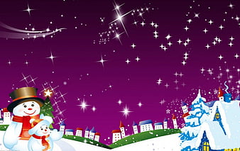 Christmas time, Christmas, tree, houses, snowman, sky, HD wallpaper | Peakpx Christmas time, Christmas, tree, houses, snowman, sky, HD wallpaper | Peakpx