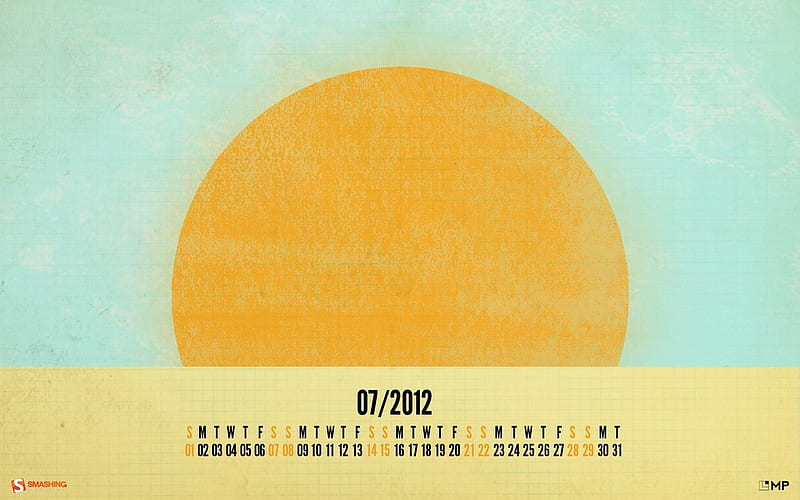 sun in july-July 2012 calendar, HD wallpaper