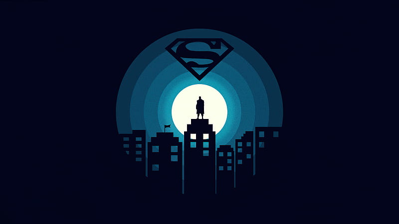 Superman Minimal Illustration , superman, superheroes, minimalism, minimalist, illustration, artist, artwork, digital-art, behance, HD wallpaper