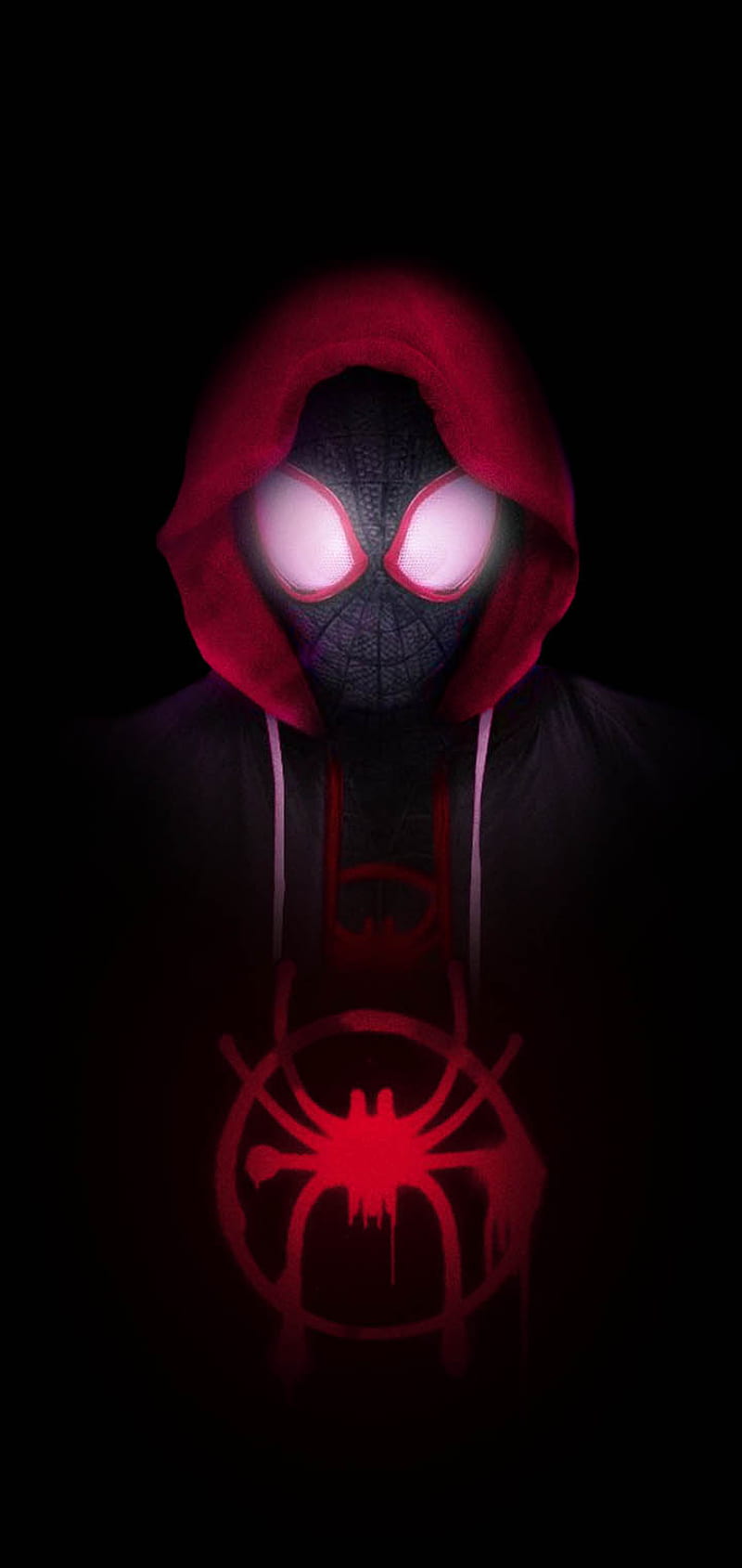 Miles Morales, phone, red, spider-verse, spiderverse, spiderverso, HD phone wallpaper