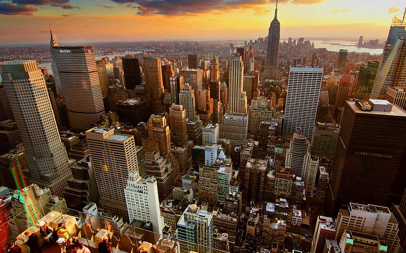 New york sunset-Urban Landscape, HD wallpaper