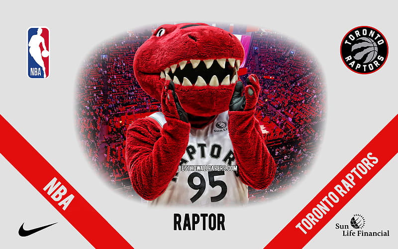 Raptor, mascot, Toronto Raptors, NBA, portrait, USA, basketball, Toronto Raptors mascot, Scotiabank Arena, Toronto Raptors logo, HD wallpaper