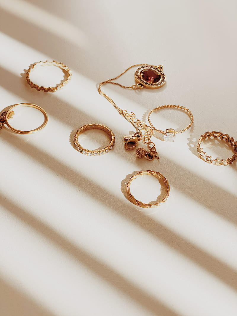 rings, jewelry, gold, aesthetics, HD phone wallpaper