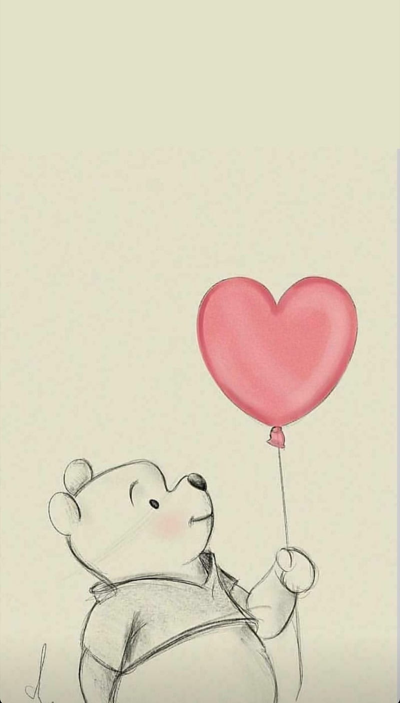 Winnie the pooh , balloons, bear, bears, happy, HD phone wallpaper