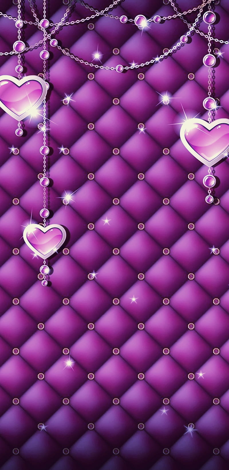 Violet Charm, charm, girly, heart, corazones, padded, pretty, sparkle, violet, HD phone wallpaper
