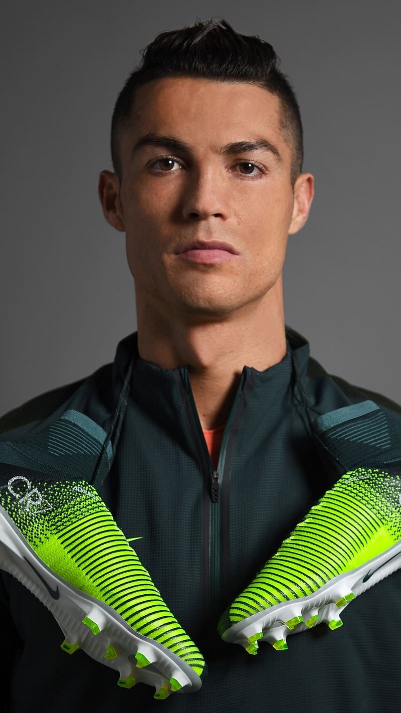 Cr7 Hanging Shoes In His Shoulder, cr7, studds, ronaldo, football, sports, HD phone wallpaper