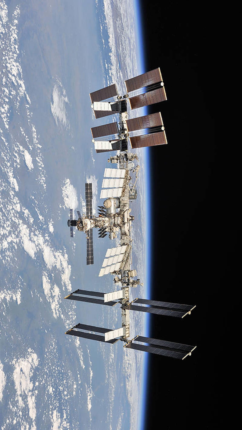 ISS - Space Station, nasa, astronauts, background, crew, hello, technology, HD phone wallpaper