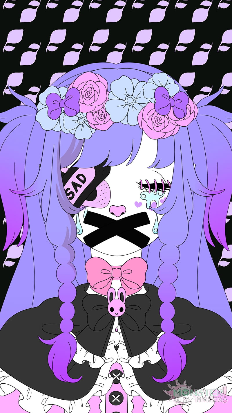 Cute Pastel Goth Dead Inside Kawaii Anime Girl Digital Art by The