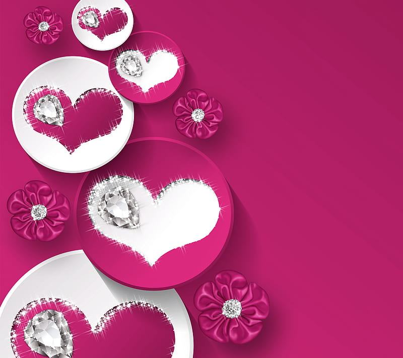 Valentines by Marika, desenho, diamonds, heart, love, purple, romantic, valentine, HD wallpaper