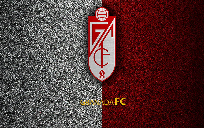 FC Granada Spanish Football Club, leather texture, logo, LaLiga2, Segunda Division, Tarragona, Spain, Second Division, football, HD wallpaper