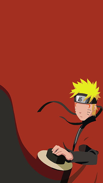 Naruto, 929, anime, color, minimal, red, HD phone wallpaper