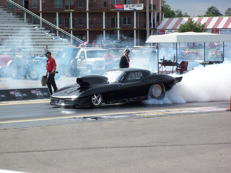1963 Corvette Pro Outlaw burnout, chevy, drag car, burnout, corvette, HD wallpaper