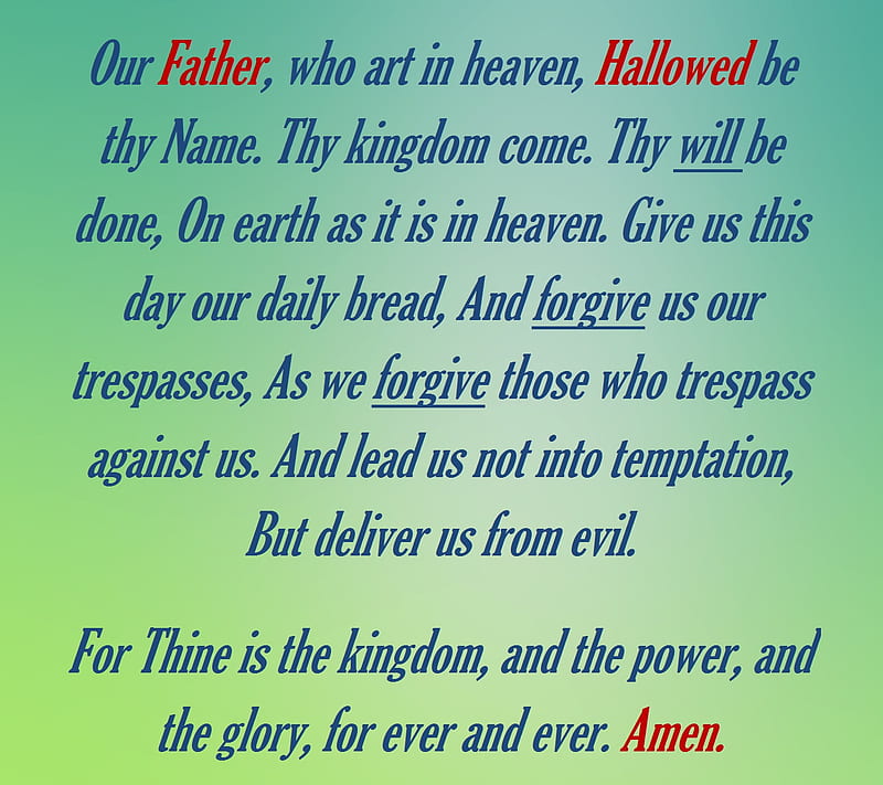 our Father prayer, courage, faith and love, dom, trust, HD wallpaper