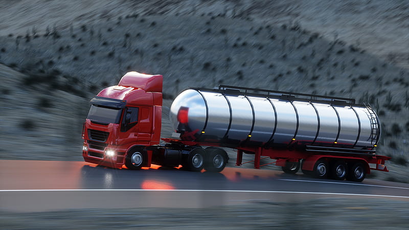 Tanker Truck, trailer, rig, truck, tanker, HD wallpaper