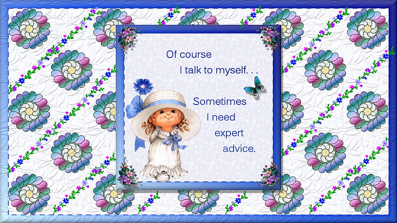 Expert Advice, text, flowers, butterfly, girl, HD wallpaper