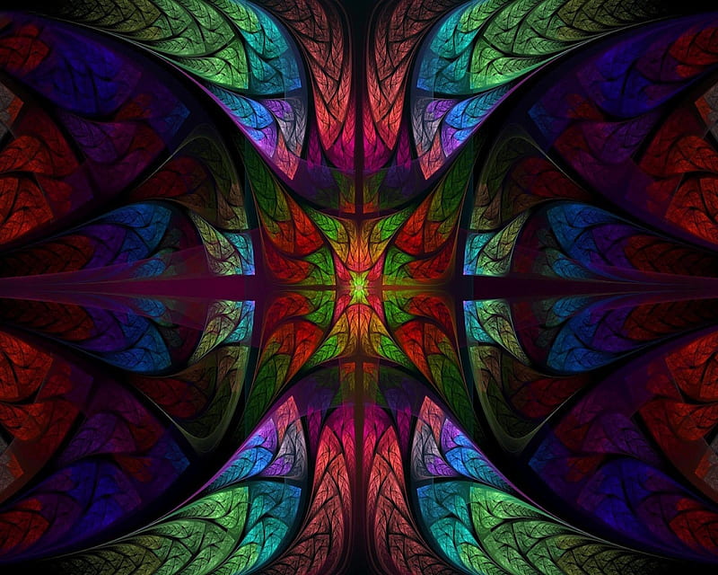 Stained Glass, abstract, colorful, HD wallpaper