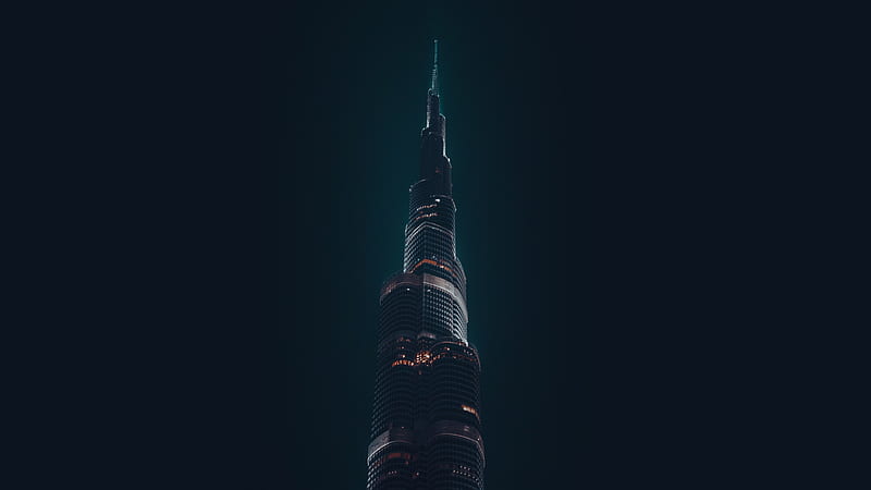 Black Tower, black, building, city, cyberpunk, dark, light, lights, night, red, tower, HD wallpaper