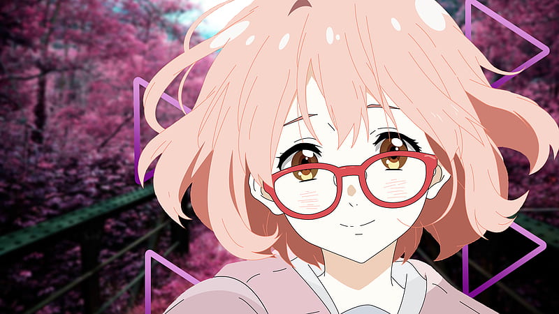 Anime, Beyond the Boundary, Girl, Glasses, Kyoukai no Kanata, Mirai Kuriyama, Pink Hair, HD wallpaper