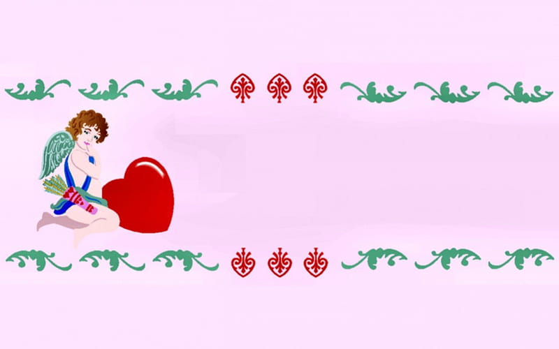 Cupid 1, art, romance, background, illustration, artwork, cupid, love, Valentine, wide screen, computer graphics, occasion, HD wallpaper