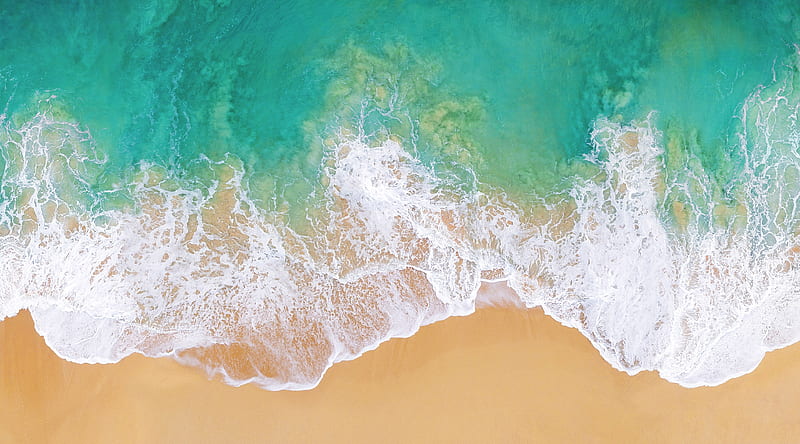 beach, Nature Ultra, Nature, beach, View, Summer, Wave, Water, Sand, Aerial, Summertime Drone, HD wallpaper