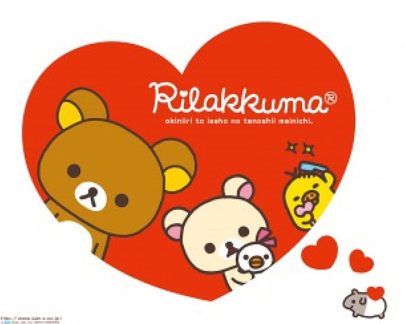 Rilakkuma Hearts, Cute, Korilakkuma, Bear, Teddy, San-X, Heart, Rilakkuma, Kawaii, HD wallpaper