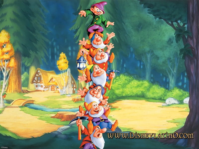Seven Dwarfs, Snow White, Sneezy, Disney, Walt Disney, Grumpy, Happy, Dopey, HD wallpaper