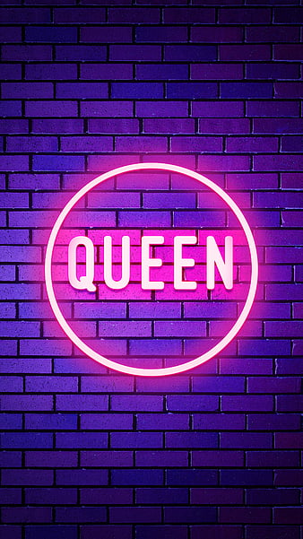 Queen, black, forever my queen, love, neon, pink, quote, relationship,  saying, HD phone wallpaper