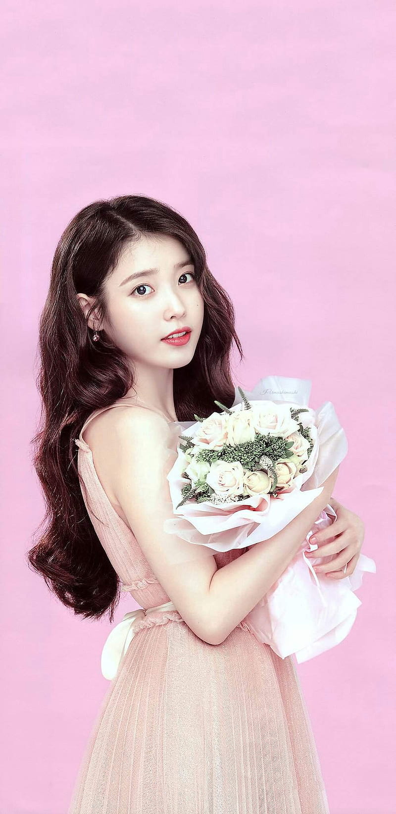 IU - Lee Ji Eun, background, korea, kpop, leejiuen, pink, song, HD phone wallpaper