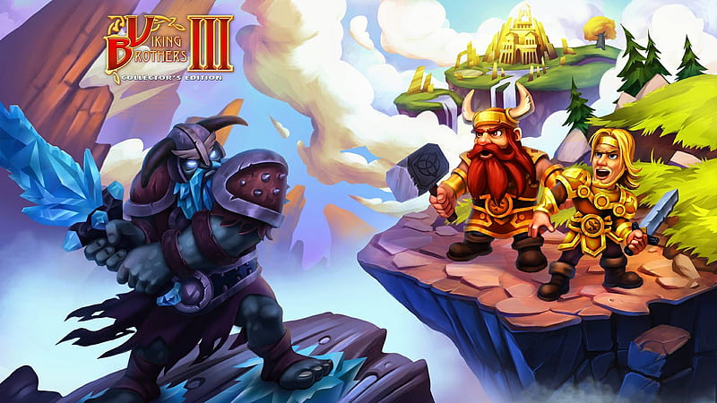 Viking Brothers 3-01, cool, video games, puzzle, fun, time management, HD wallpaper