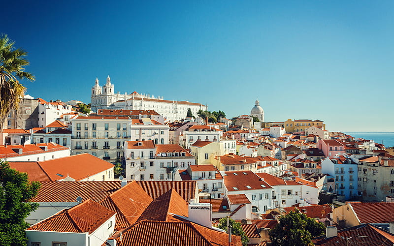 Jeronimos Monastery, Lisbon, summer, cityscape, Lisbon landmarks, Portugal, HD wallpaper