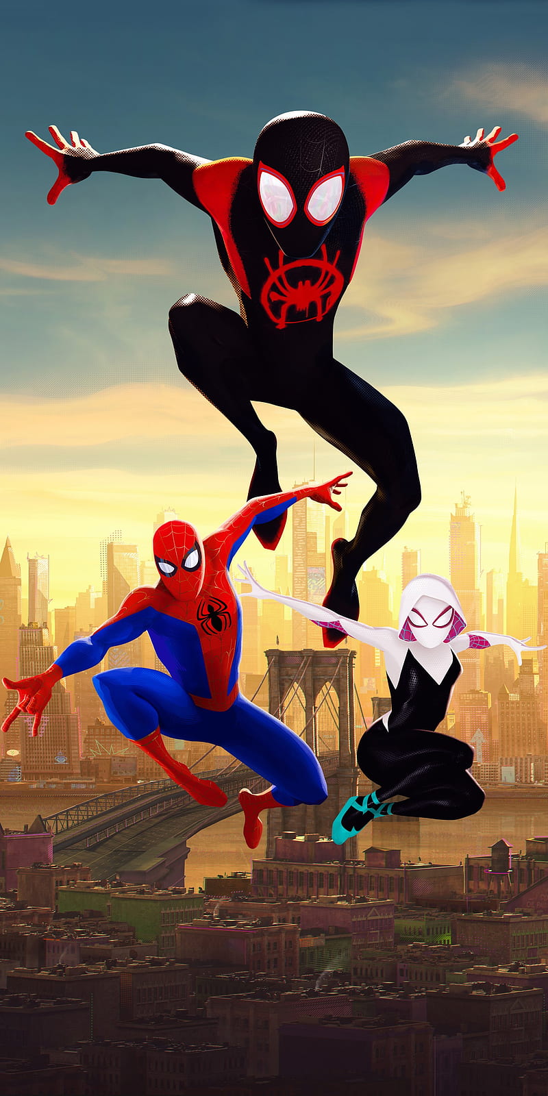 Spider-Trio, into the spiderverse, marvel, miles morales, spider man,  spider-gwen, HD phone wallpaper | Peakpx