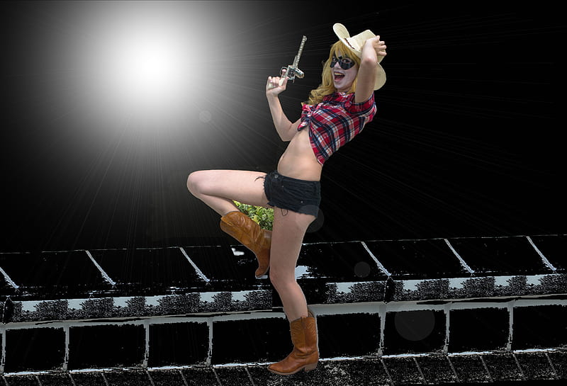 Cowgirl Harley Quinn Female Hats Cowgirl Boots Fun Women