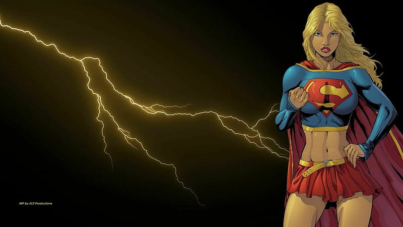 Supergirl & Lightning, supergirl, 1920x1080, space, background, sexy girls,  comics, HD wallpaper | Peakpx