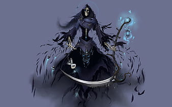 Dark horror gothic fantasy grim reaper death angel art scythe weapon  wallpaper, 1920x1200, 30511