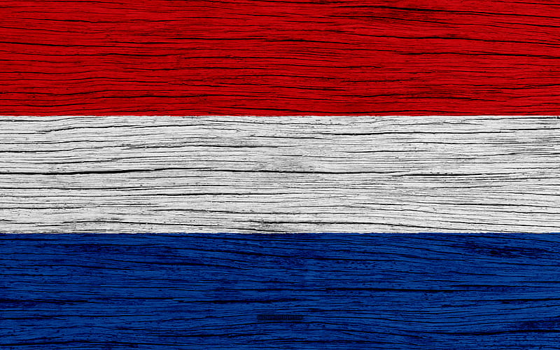 Flag of Netherlands Europe, wooden texture, Dutch flag, national symbols, Netherlands flag, art, Netherlands, HD wallpaper