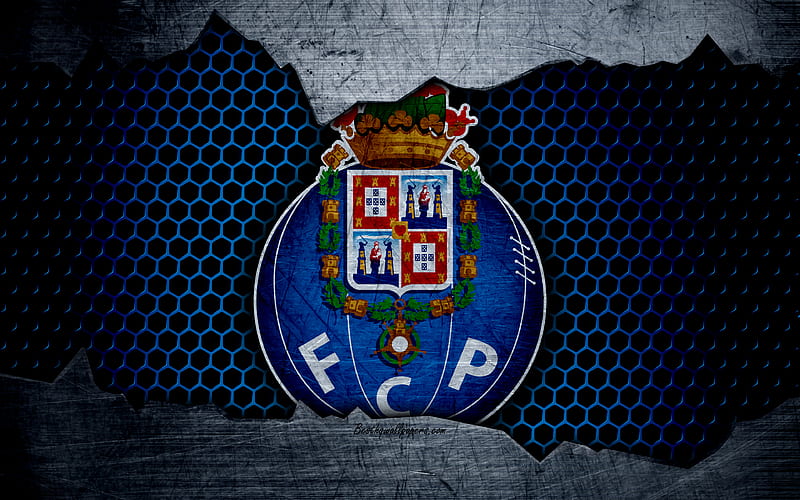 FC Porto logo, Primeira Liga, soccer, football club, Portugal, grunge, metal texture, Porto FC, HD wallpaper
