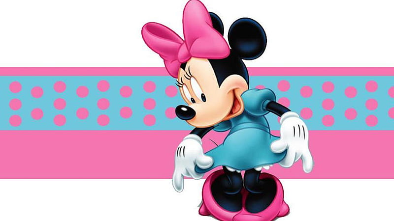 Cute Minnie Mouse With Blue Dress And Pink Shoes Minnie Mouse, HD wallpaper