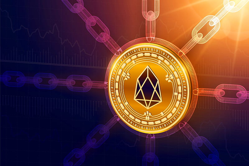 Technology, Cryptocurrency, Chain, Coin, EOS (Cryptocurrency), HD wallpaper