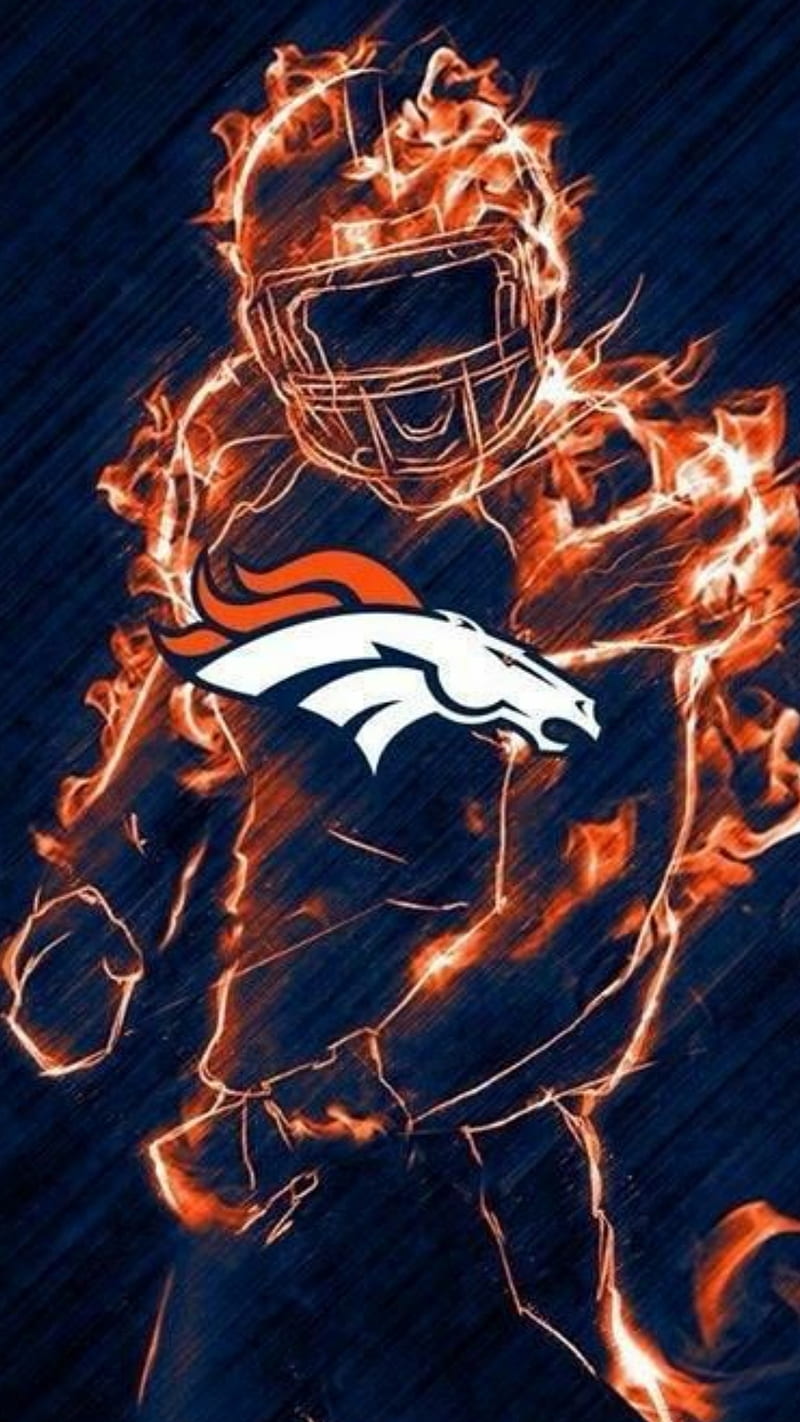 Broncos on fire, denver, denver broncos, football, nfl, nfl champions, superbowl, HD phone wallpaper