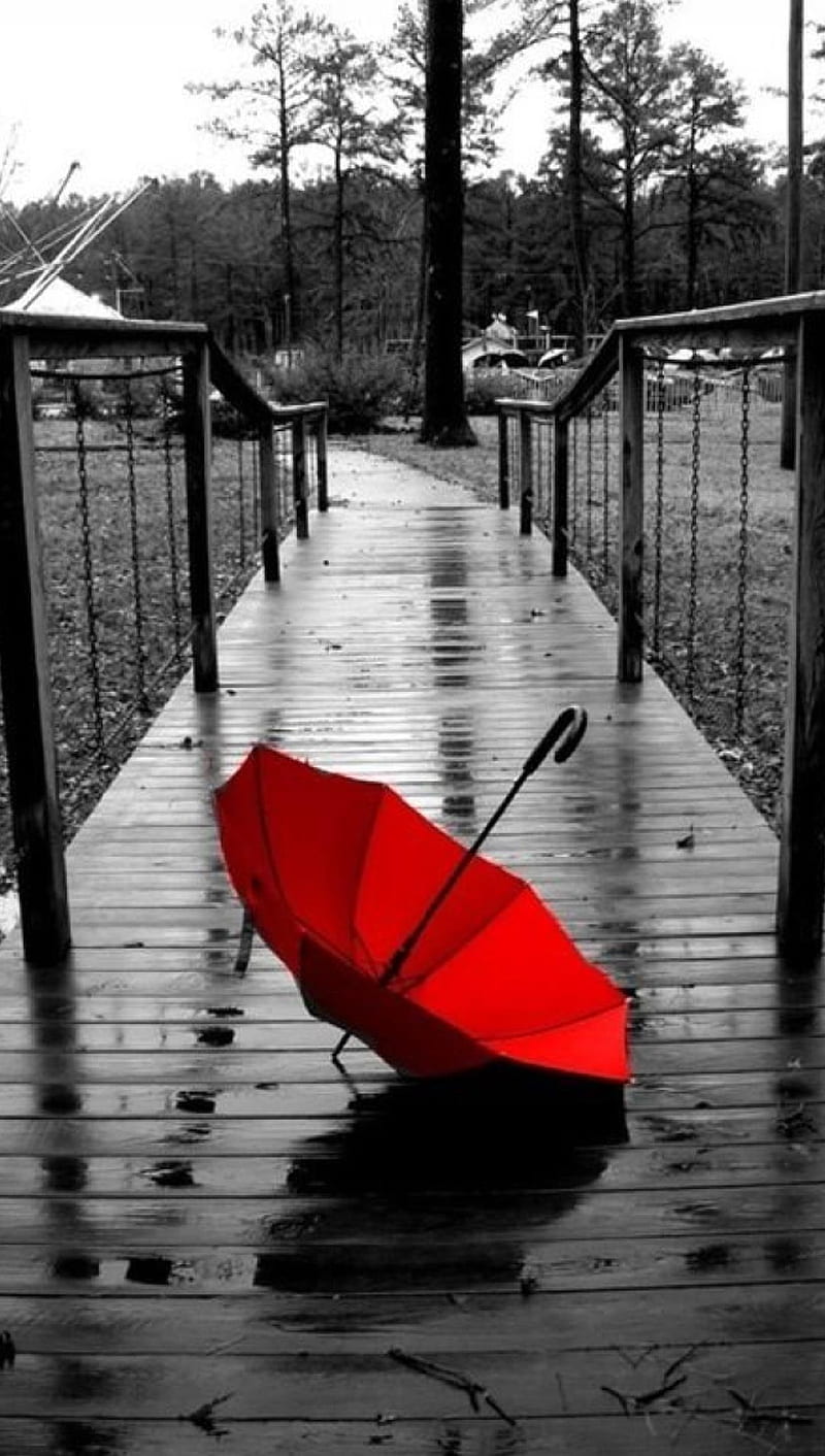 Red umbrella, HD phone wallpaper