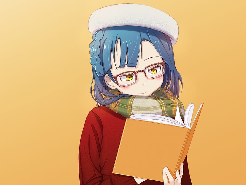 nanao yuriko, the idolmaster million live, reading, meganekko, blue hair, Anime, HD wallpaper