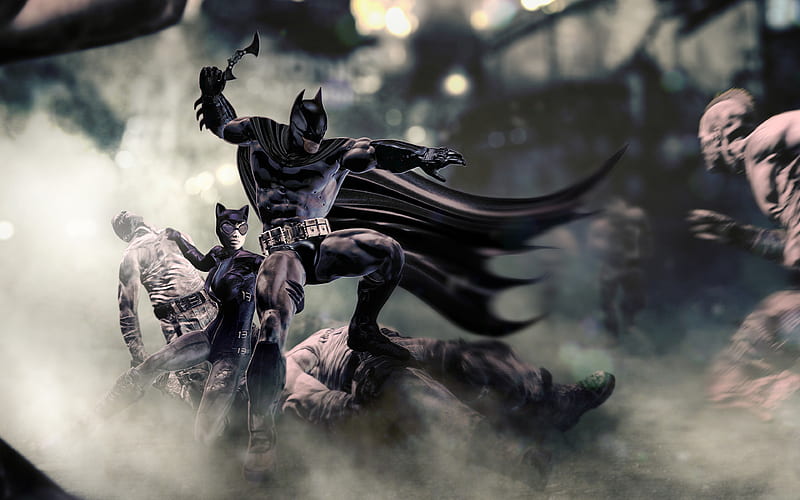 Batman, Catwoman, superheroes, art, Batman Arkham City, HD wallpaper |  Peakpx