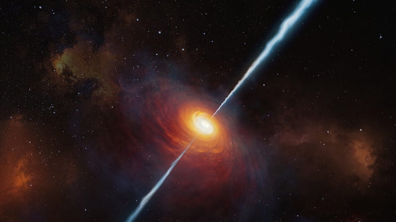 Mysterious Gamma Rays Traced to Galaxies Powered by Feeding Black Holes, Gamma Ray Burst, HD wallpaper