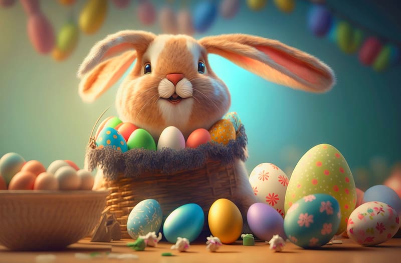 Happy Easter Bunny Ultra, Holidays, Easter, Happy, Bunny, 2023, estereggs, HD wallpaper