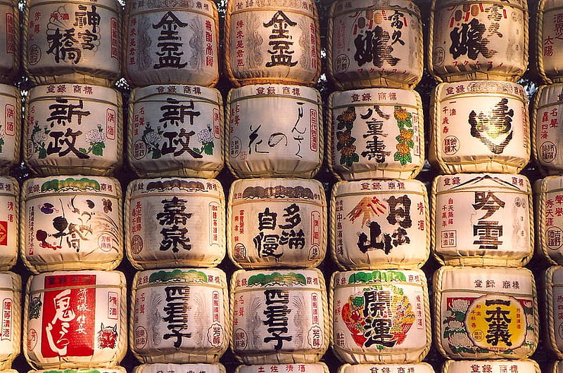 Sake Cases, japan, alchohol, sake, meiji era, cases, HD wallpaper
